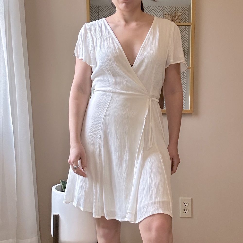Lulus Midi Wrap Dress - White